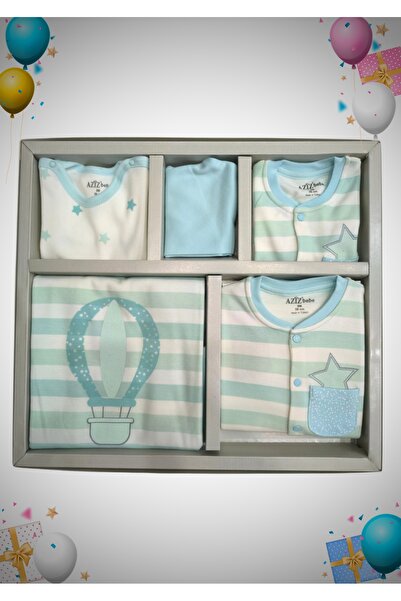 Aziz Bebe Organic Balloon Patterned 100% Cotton 10 Pack Hospital Release