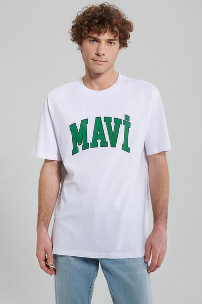 Mavi M0611711-620 Logo Tişört Beyaz Ss Erkek T-shirt