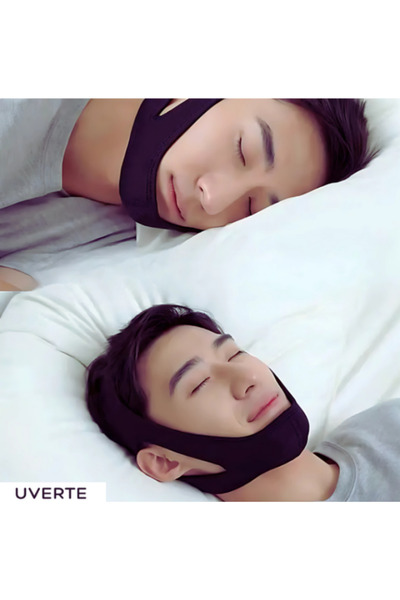 UVERTE Çene Kapatma Bandajı Horlamama Önleyici Bant Maske Çene Kemeri Destekli Horlama Bandı Uyku Aparatı