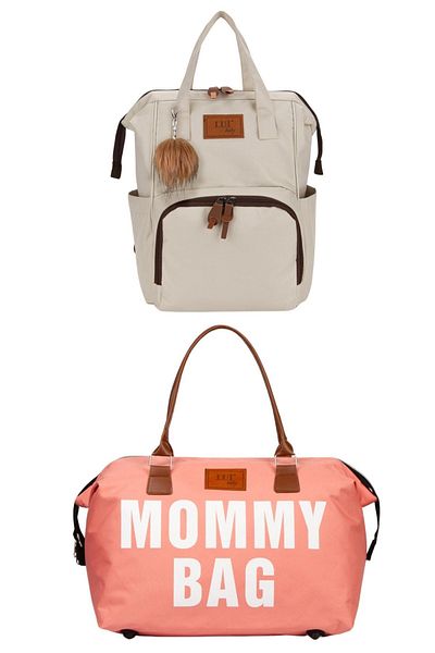 Yerli Baby Mother Baby Care Backpack with Thermal Bottle and Mommy Bag Mother Baby Care Bag Set of 2