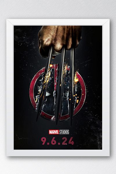 Saturn Ζωγραφική με πλαίσιο Deadpool και Wolverine - Ζωγραφική αφίσας ταινίας Marvel