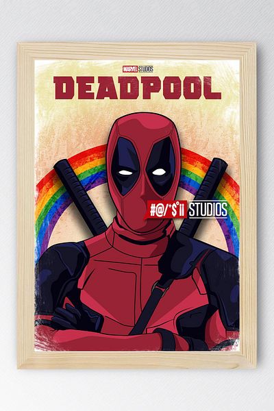 Saturn Deadpool Framed Painting - Marvel Movie Poster Painting