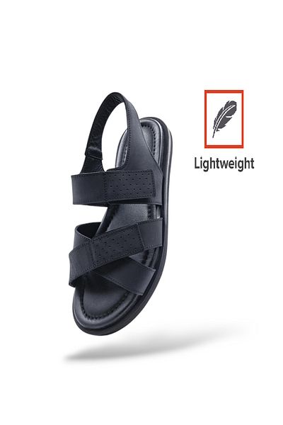 Hammer Jack Ανδρικά πέδιλα Velcro Comfort από γνήσιο δέρμα σε ελαφρύ σχέδιο