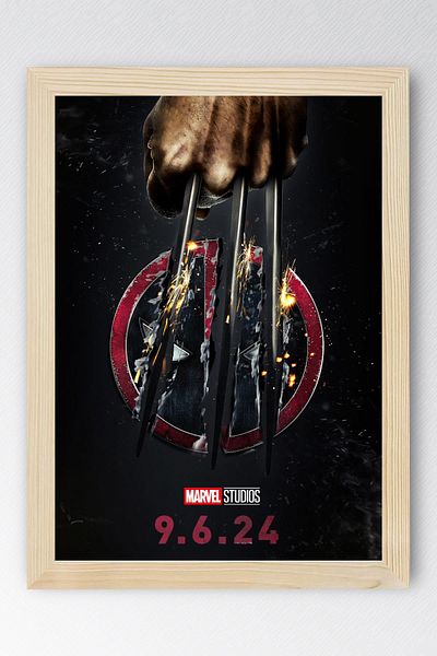 Saturn Pictură înrămată Deadpool și Wolverine - Pictură poster film Marvel