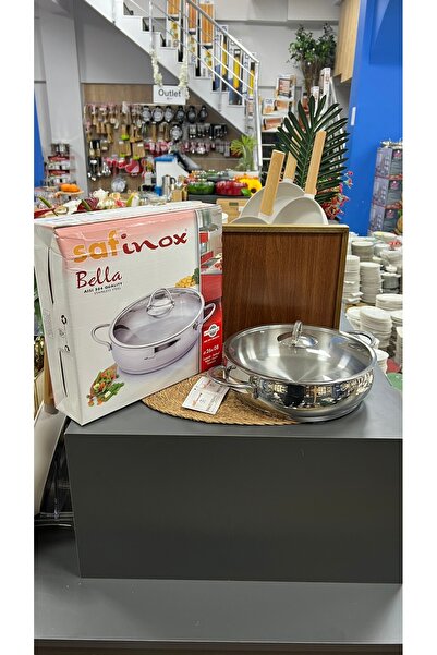 SAFINOX BELLA 26 CM BASIK ÇELİK TENCERE TEL KULPLU