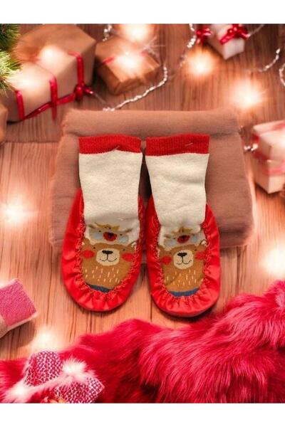 Zekids Детски чорапи с неплъзгаща се подметка и новогодишен дизайн