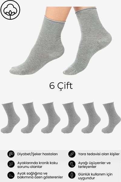 stellare White Premium Cotton 6 Pack - Elasticated and Non-Marking Socks