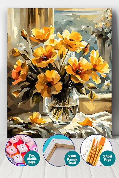 Picasso World Hobby Art Sayılarla Boyama Numaralı Tuval Seti Fırça Boya Dahil...