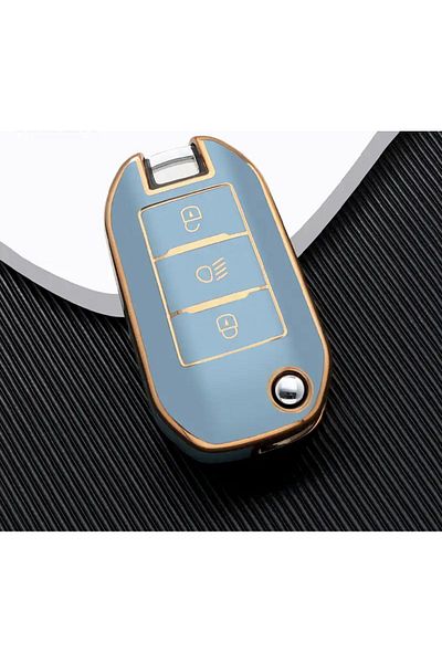 emii auto spare parts Peugeot 3008 208 308 508 Rifter Citroen C4 C4l Cactus C3 C6 C8 Key Case Blue/gold