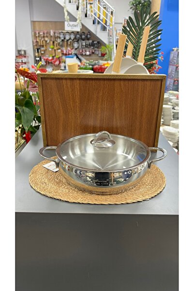 SAFINOX BELLA 26 CM BASIK ÇELİK TENCERE TEL KULPLU