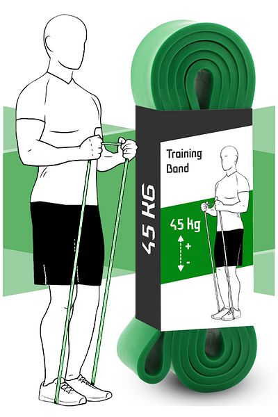 Soft Kare Bandă de rezistență verde - 45 KG Bandă de antrenament muscular, Fitness Pilates Cross Training Band
