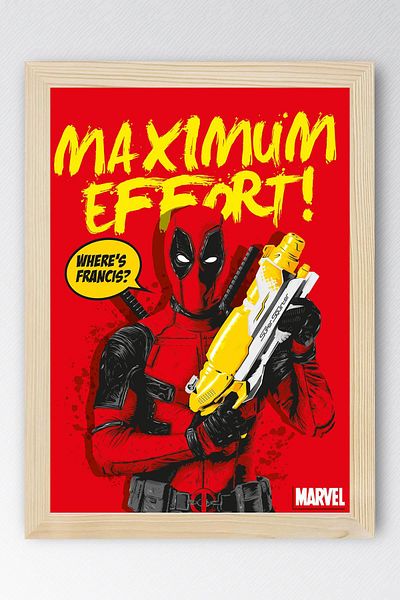 Saturn Deadpool Framed Painting - Marvel Movie Poster Painting