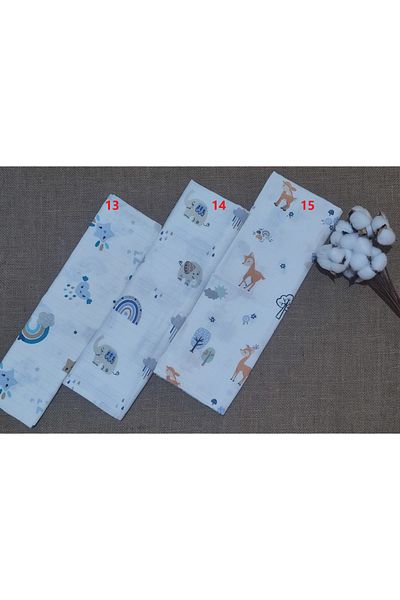 Alpıno Newborn, 100% Cotton 85cm X 85cm Multi-Purpose Muslin Blanket, Baby Blanket, Muslin Cloth (3 Pcs)