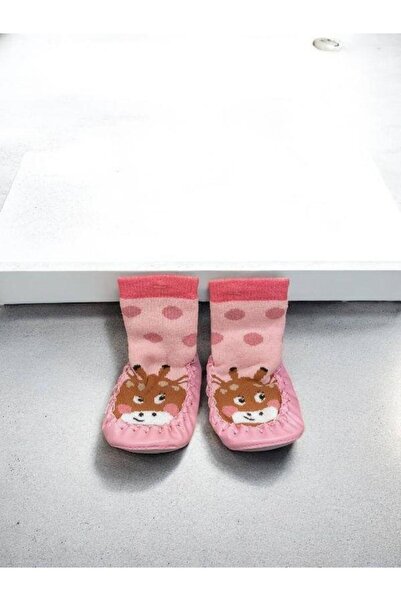 Zekids Kız Çocuk Altı Kaydırmazlı Hayvan Figürlü Ev Kreş Çorabı