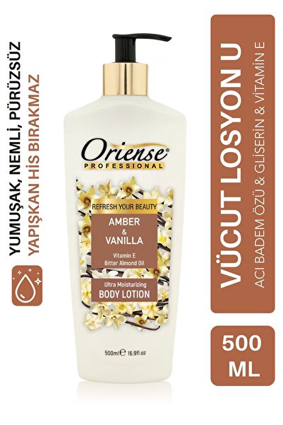ORİENSE Vücut Losyonu - Sıcak Vanilya Infüzyonu Ve Derin Nemlendirme, Amber Zenginliği, 500ml