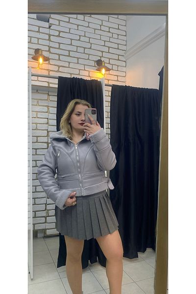 TUBA TOPTAŞ Leather Slim Fit Crop Coat