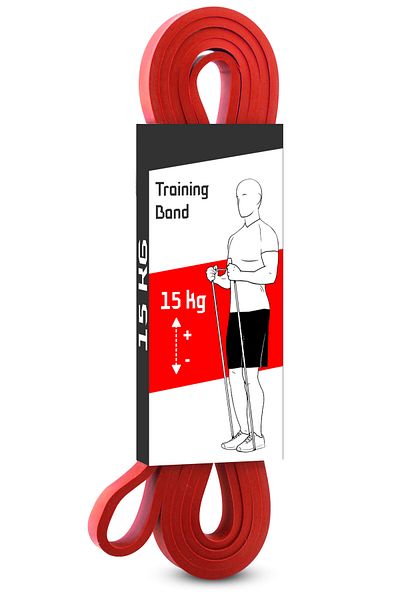 Soft Kare 15kg Resistance Band - Red Muscle Building Rubber, Fitness Pilates Cross Training