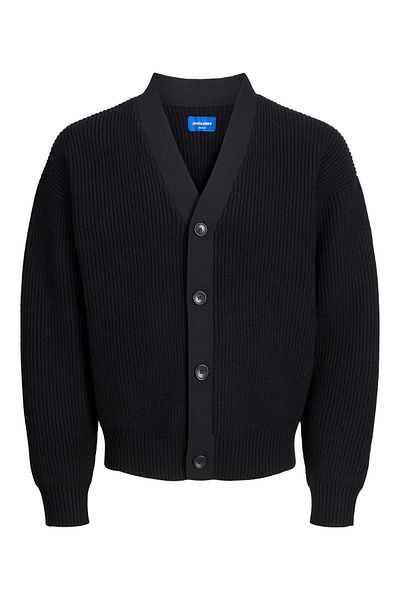Jack & Jones J&J JORDASH Knit Cardigan Pulover negru pentru bărbați 12267565