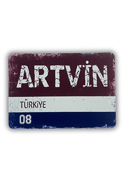 ERİSTAKI ARTVİN Yazılı Retro Ahşap Türkiye Şehir Magneti-Buzdolabı Süsü-Hediy...