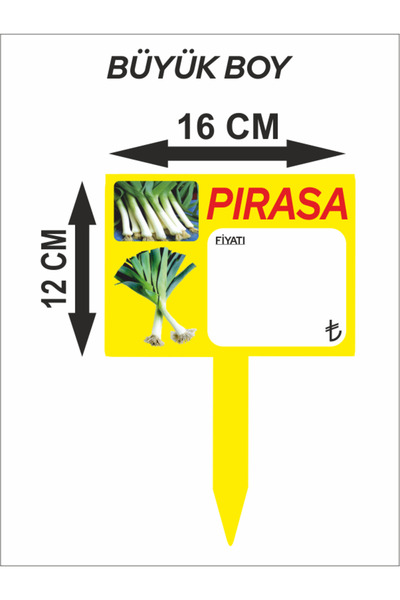 çavuşoğlu etiket 16x12 Ebat Pırasa Sebze Manav Market Yazılıp Silinebilir Sap...