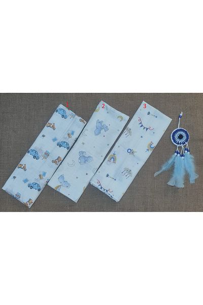 Alpıno Newborn, 100% Cotton 85cm X 85cm Multi-Purpose Muslin Blanket, Baby Blanket, Muslin Cloth (3 Pcs)
