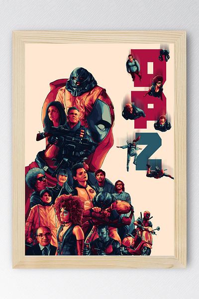Saturn Deadpool Framed Painting - Marvel Movie Poster Painting