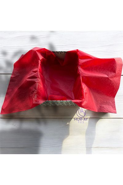 HUR-AY PACK 29X50 cm Red Hırır Pelur - 17Gr. Plain Red Herringbone Paper / 10 Pcs