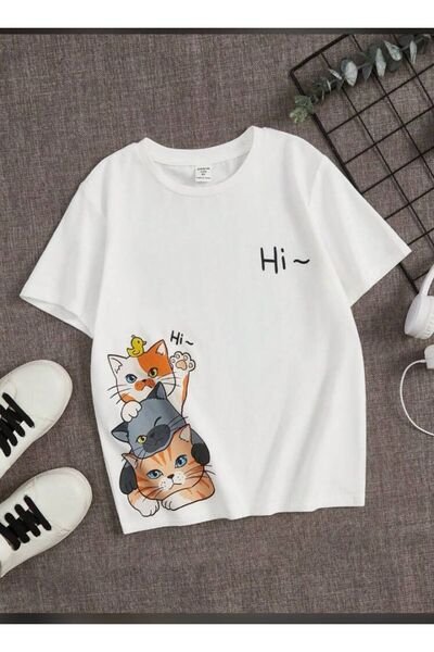 VESTIR BIEN Zdravo Štampano 100% pamuk Dete T-shirt