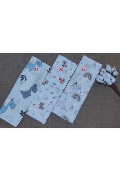 Alpıno Newborn, 100% Cotton 85cm X 85cm Multi-Purpose Muslin Blanket, Baby Blanket, Muslin Cloth (3 Pcs)