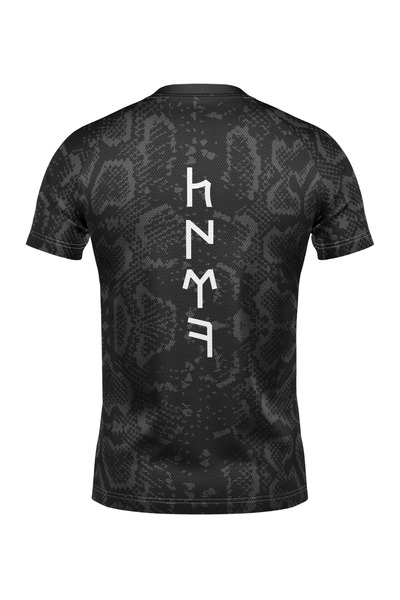 FitVult Gokturkish Turkish Written Snake Patterned Mma, Fitness, Gym Astroturf Training Compression Fit Tshirt