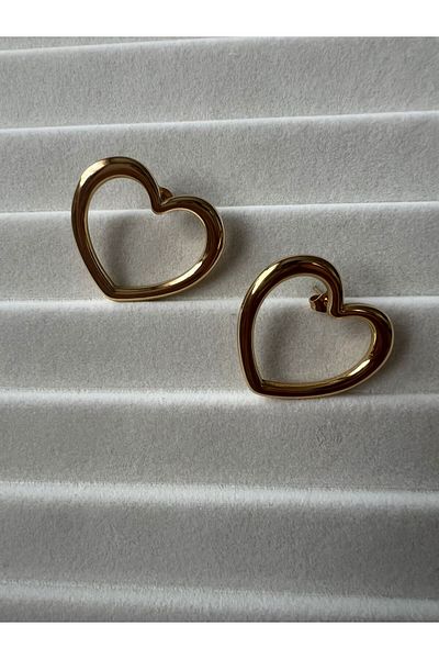 Goche Bijuteri Heart Steel Earrings
