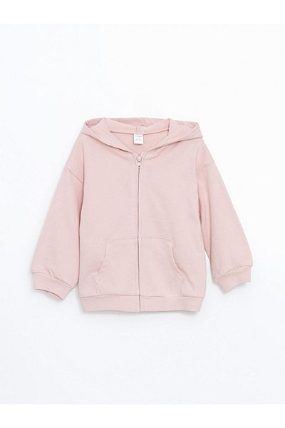LC Waikiki Lcw Kids Hooded Baby Girl Zip-Up Sweatshirt