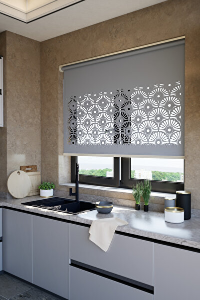 Genel Markalar Lazer Kesim Mat Stor Perde, Lazer Kesimli Modern Serisi, M-121...