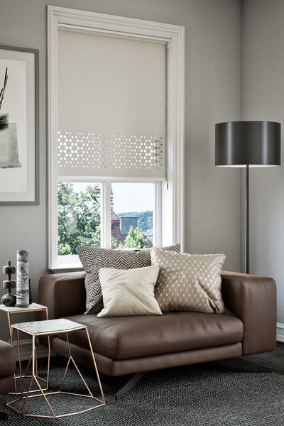 Genel Markalar Lazer Kesim Mat Stor Perde, Lazer Kesimli Klasik Serisi, C-4002 Ekru Renk