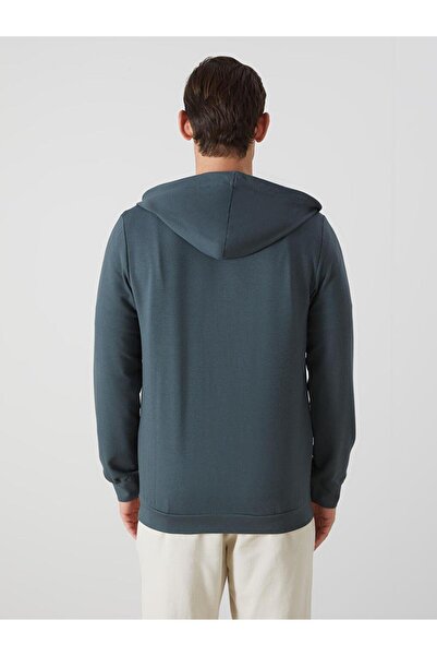 LC Waikiki LCWAIKIKI Basic Kapüşonlu Uzun Kollu Erkek Fermuarlı Sweatshirt