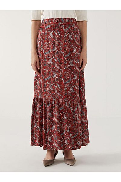 LC Waikiki LCW Grace Patterned A-Line Women's Skirt with Elastic Waist