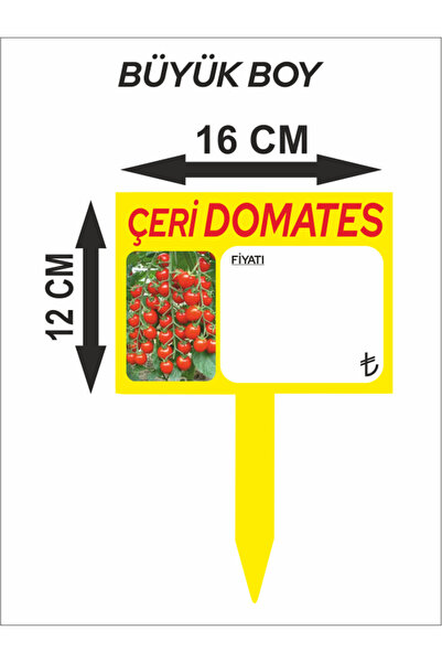 çavuşoğlu etiket 16x12 Ebat Çeri Domates Sebze Manav Market Yazılıp Silinebil...