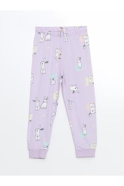 LC Waikiki LCW Kids Bisiklet Yaka Uzun Kollu Baskılı Kız Bebek Pijama Takımı