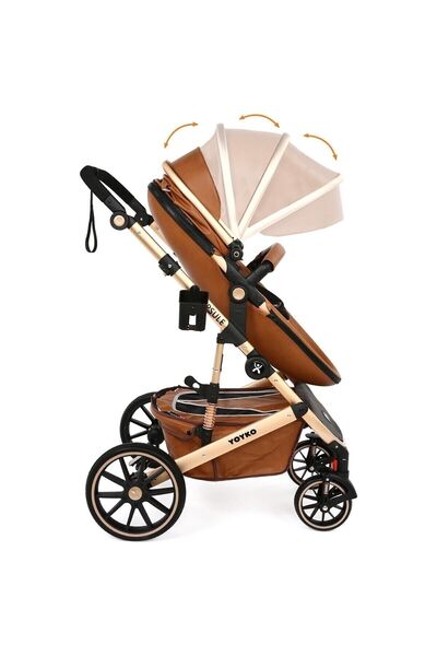 YOYKO Ultra Lüx Capsule Egg Travel Sistem Bebek Arabası Kahve Rose