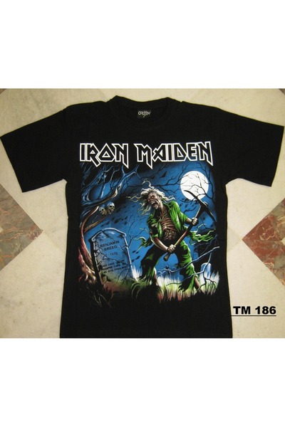 DEEFWEAR Iron Maiden Printed Black Casual Relaxed Fit T-Shirt