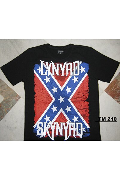 DEEFWEAR Lynyrd Skynyrd Printed Black Casual Relaxed Fit T-Shirt