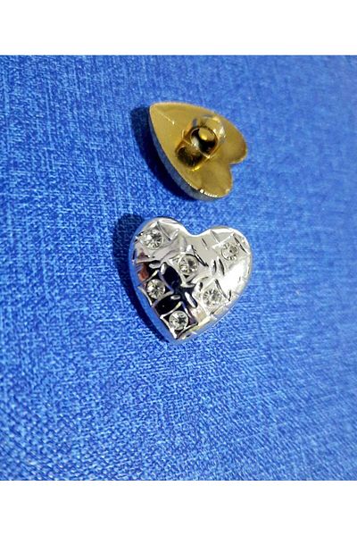Beyna 2 cm Crystal Stone Silver Button - 1 Pack 4 Pieces