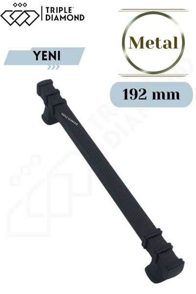 Triple Diamond 192 Mm Mat Siyah Çekmece Kulpları Dolap Mutfak Mobilya Kulpu 1...