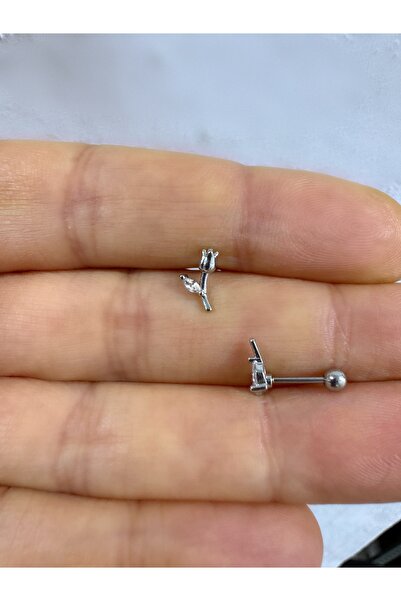 Arescollection Cerrahi celik 1 adet tragus helix lobe uyumlu piercing küpe