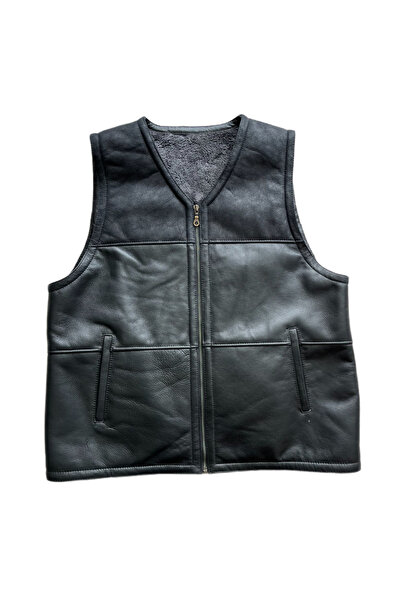 ln leather سترة جلدية للرجال من الفرو الداخلي والخارجي من جلد الغزال الطبيعي ...