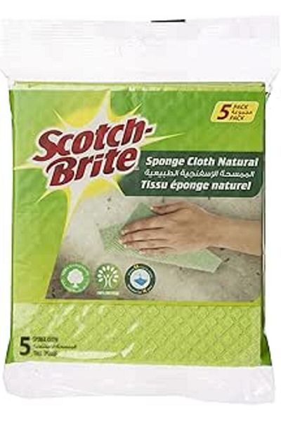Scotch Brite Scotch-Brite Multi-Purpose Sponge Cloth - Natural Green color, 5 units/pack