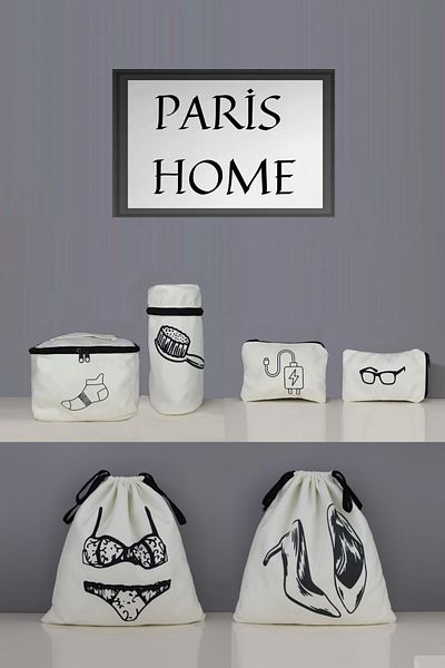 Paris Home Σετ οργάνωσης βαλίτσας 6 τεμαχίων Εσωτερική τσάντα ταξιδιού Ντουλάπα Organizer