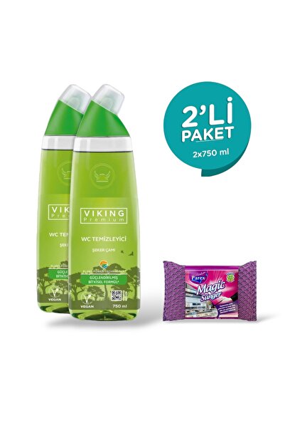 Viking Premium WC Temizleyici 2 Adet + Magic Sünger