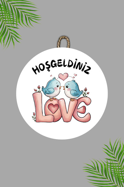 Dormot Decor alb pentru ușă cu imprimare digitală, model Love Couple Birds, o...