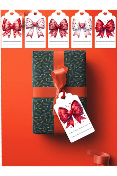 Hiras Dizayn 40Pcs 5X9Cm with Bow Hollowed Out Shake Sticker Thank You Card Valentine's Day Heart Clothing Packing Card